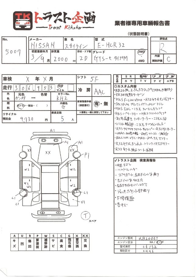 5007 日産 スカイライン Gts Tタイプm Hcr32 トラスト企画