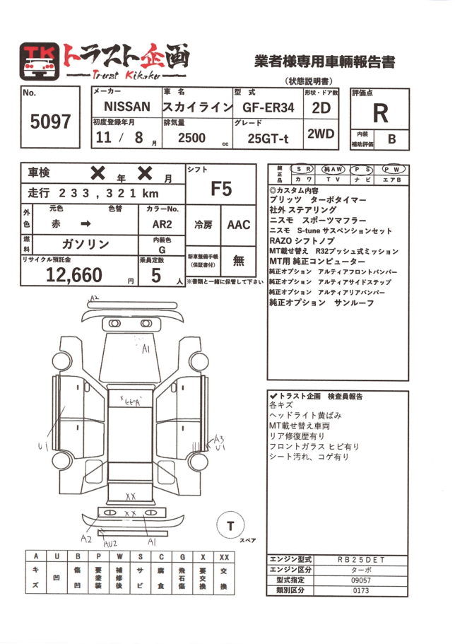 5097】日産 スカイライン 25GT-t ER34 | トラスト企画