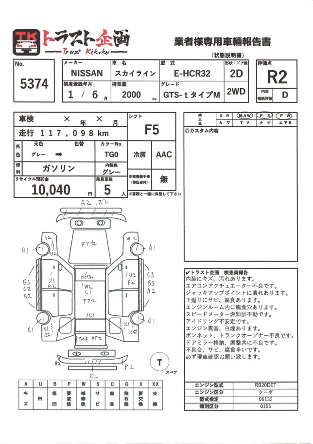5374】日産 スカイライン GTS-tタイプM HCR32 | トラスト企画