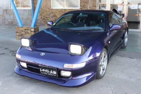 92★SW20★MR2★★ドアミラー★★右★青★SW20部品大量出品中★ [SW20 MR2 3rd generation] Complicated curved rear window