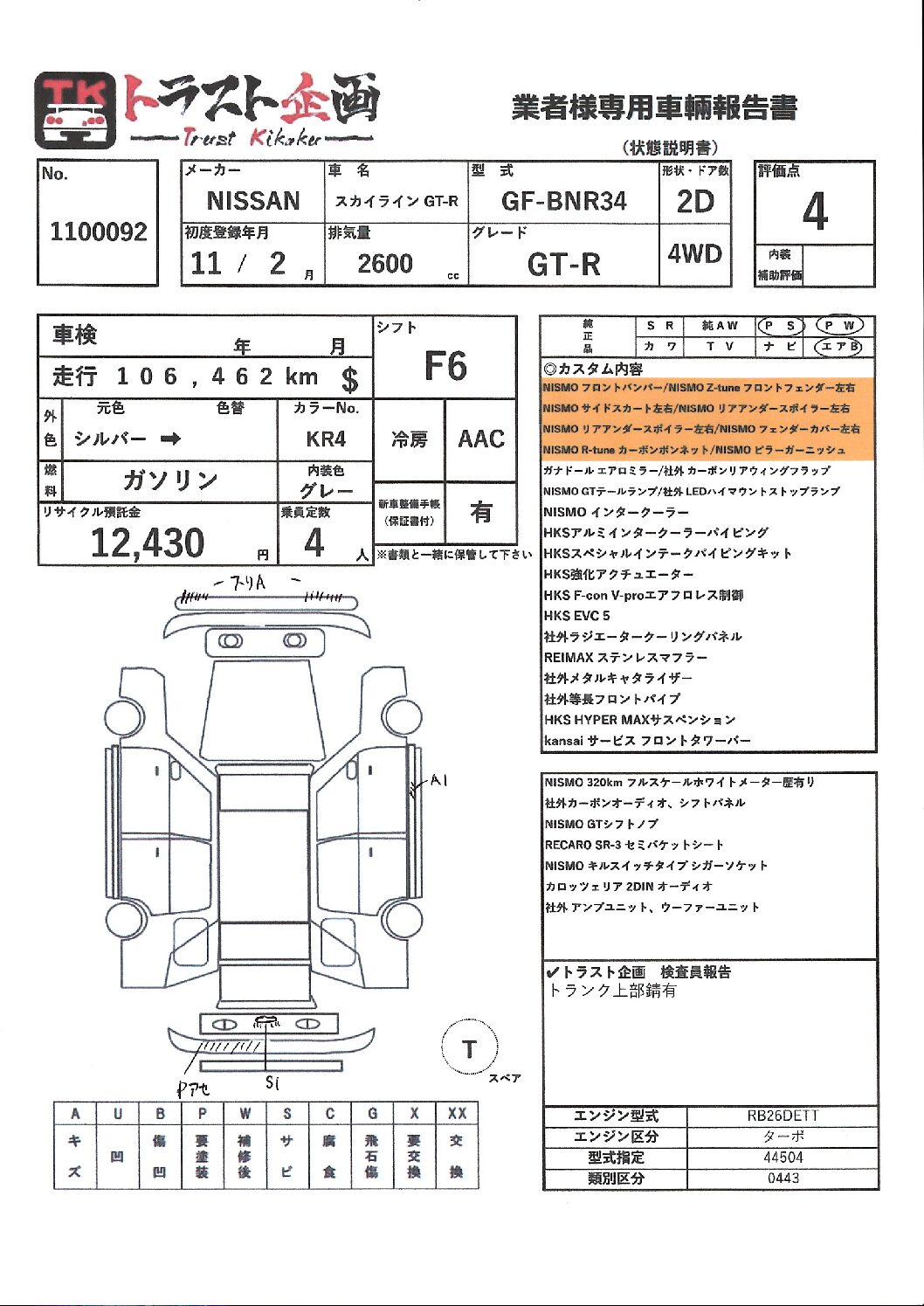 日産 スカイライン GT R BNR   トラスト企画